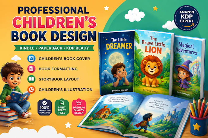 create professional childrens book cover design and book layout