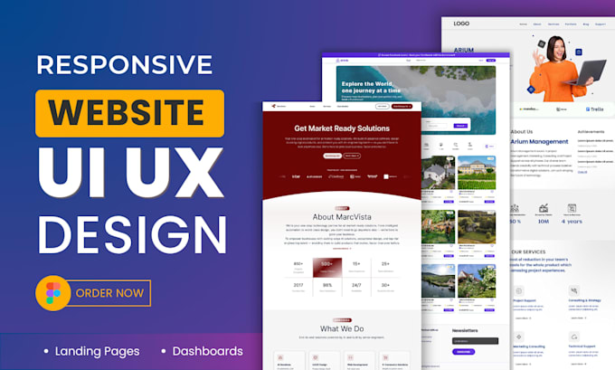 design responsive website UI UX and dashboard UI UX