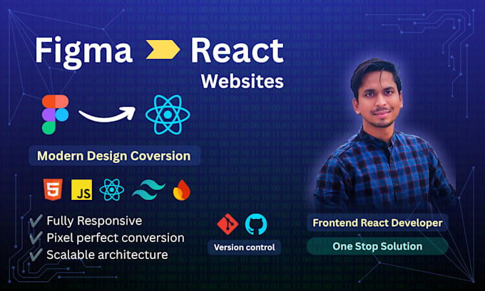 convert figma to react website using HTML CSS tailwind
