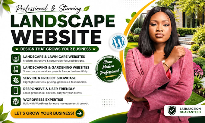 landscape website design, lawn care, landscaping, and gardening website