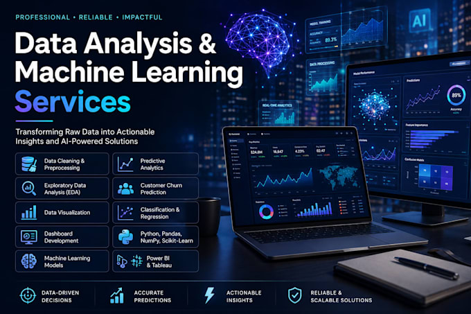 do data analysis, machine learning and ai projects for businesses