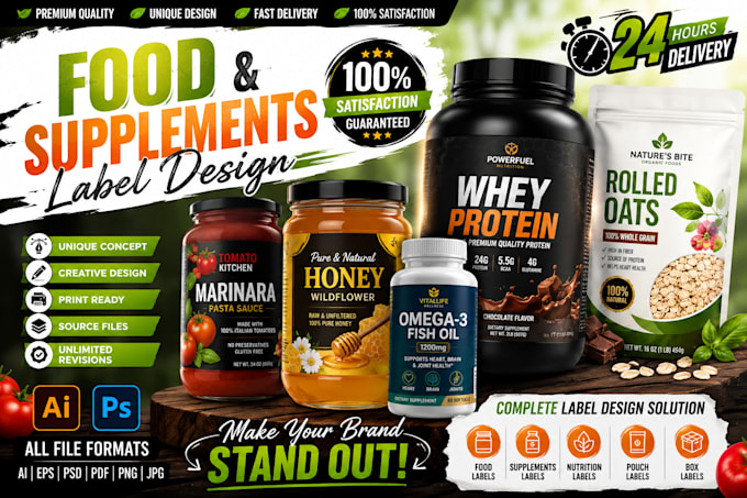 do label design, supplement label design, bottle label design, product label