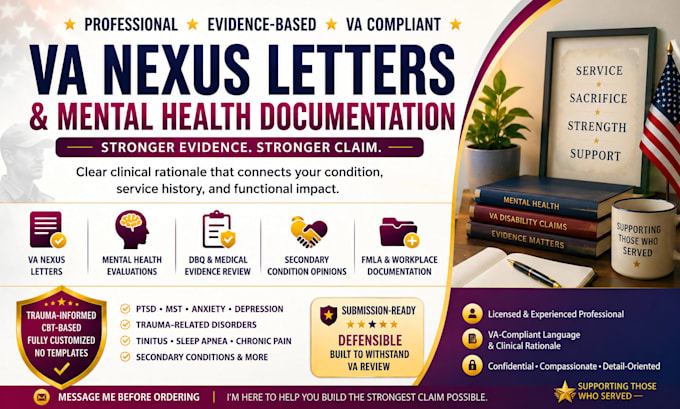 create professional VA claim medical documentation