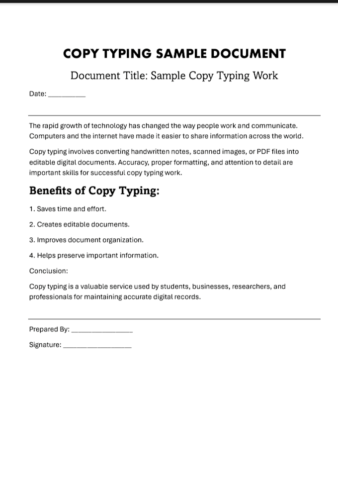 accurate data entry, copy typing