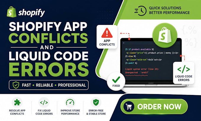 shopify app conflicts and liquid code errors