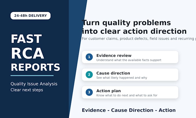 deliver a fast root cause analysis report for your quality issue