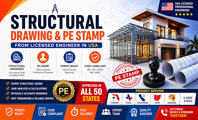 licensed engineer permit drawing structural engineer pe stamp florida washington