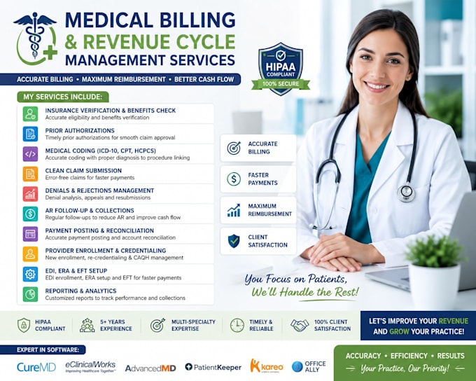 do medical billing, payment posting and denials handling