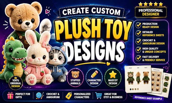 create custom plush toy stuffed animal dolls, plush design