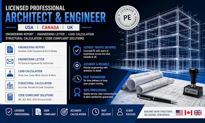 licensed structural engineering stamp engineering report arizona, texas, maine