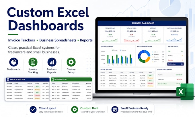 create excel dashboards and business spreadsheets