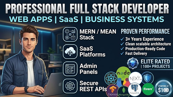 develop full stack saas web application with react node js python
