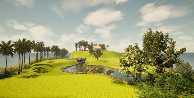 rezoning 3d golf resort,golf course terrain,city parks render,suburban landscape