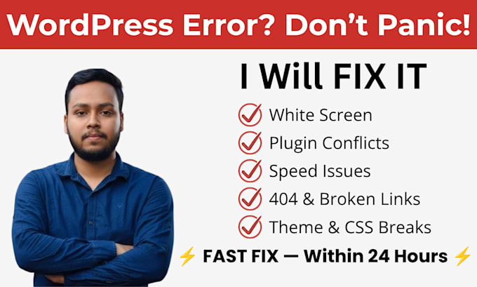 fix wordpress errors, bugs and issues fast