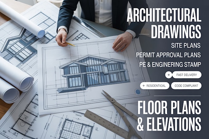 create architectural drawings, site plan, permit plans and stamped drawings