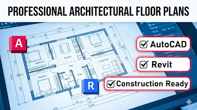 create architectural floor plans in autocad or revit