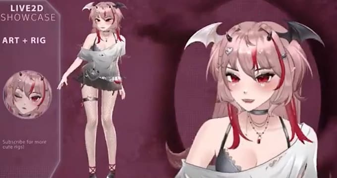 design vtuber model live2d vtuber rigging anime character design live2d model