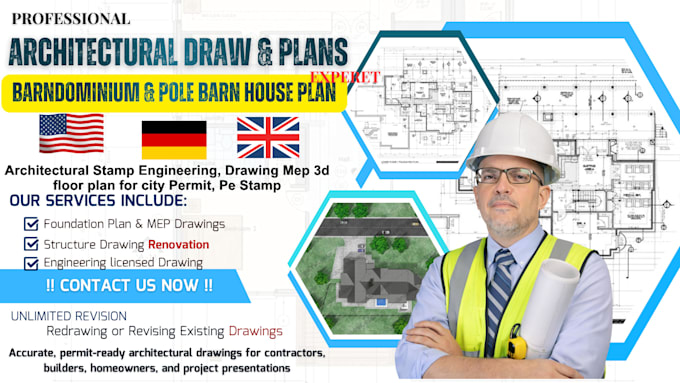draw,redraw architectural floor plans plan mep barndominium masterplan pole barn
