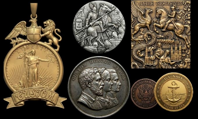 create 3d bas relief, medallion, coin, cnc carving for 3d printing