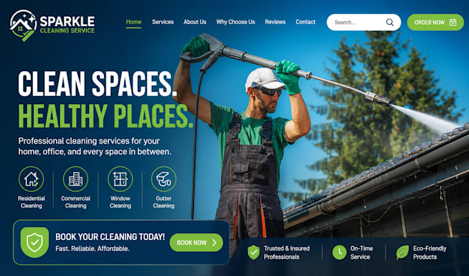design wix gutter cleaning website roofing home maintenance website