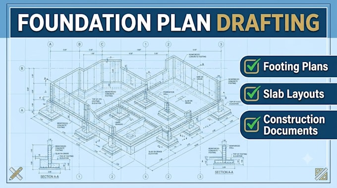 draft foundation plans for residential construction projects
