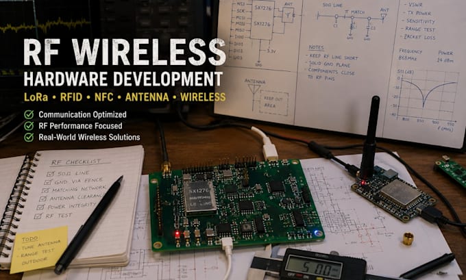 design rf pcb antenna lora rfid nfc wireless communication embedded rf hardware
