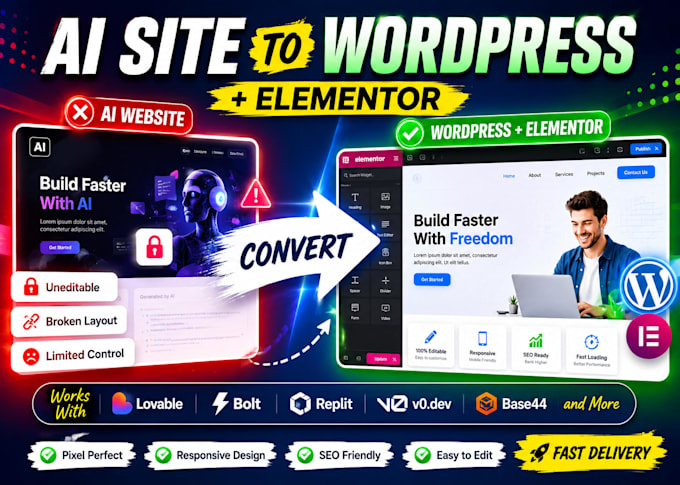 convert ai website to wordpress elementor