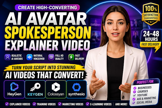 create ai avatar spokesperson explainer using heygen keygen colossyan synthesia