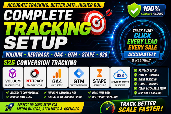setup voluum redtrack ga4 gtm stape s2s conversion tracking