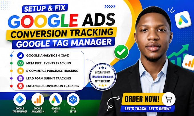 setup google analytics,tag manager,ads conversion tracking