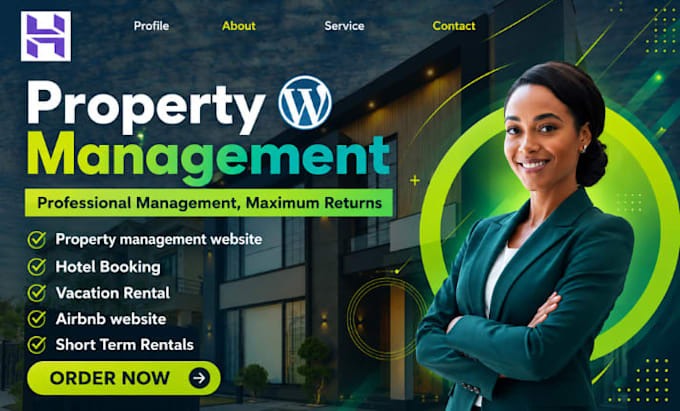 design hostinger property management website, airbnb website, booking website