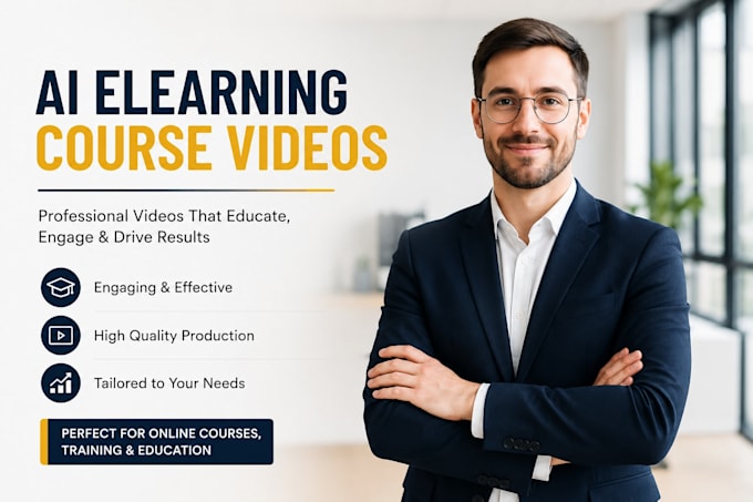 create ai elearning course, training and educational videos