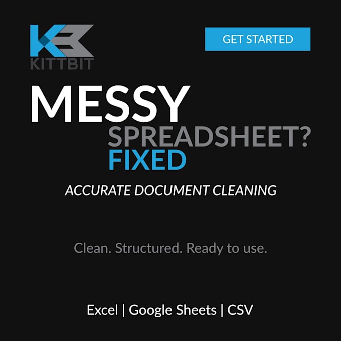 clean, format and organise your excel or google sheets spreadsheet