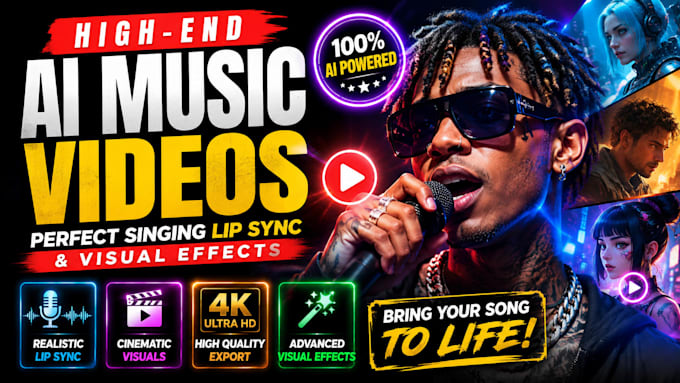 produce high end ai music videos with perfect singing lip sync and visual effect