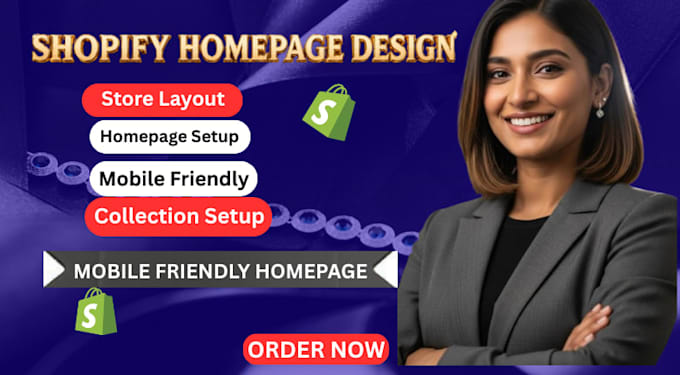 design a clean shopify homepage for your store