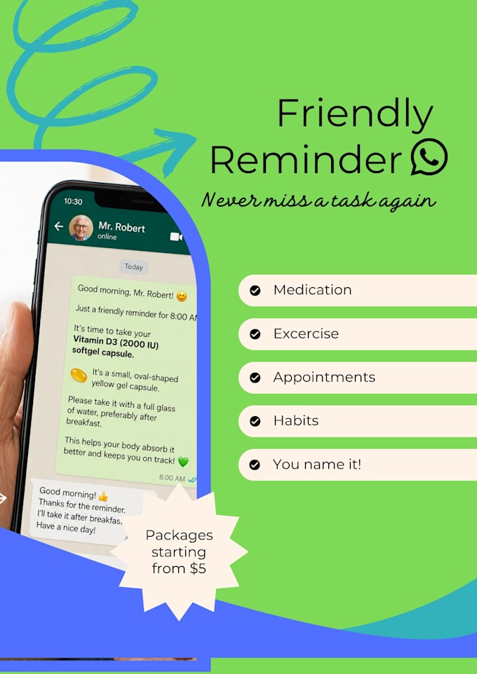 send daily personalized medication reminder messages