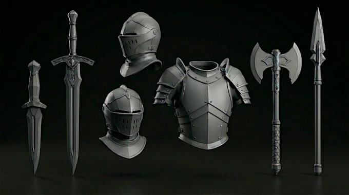 create 3d weapon sword armor and cosplay assets for games