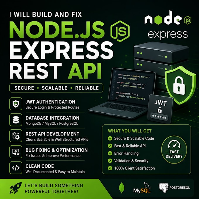 node js express API development and bug fixing