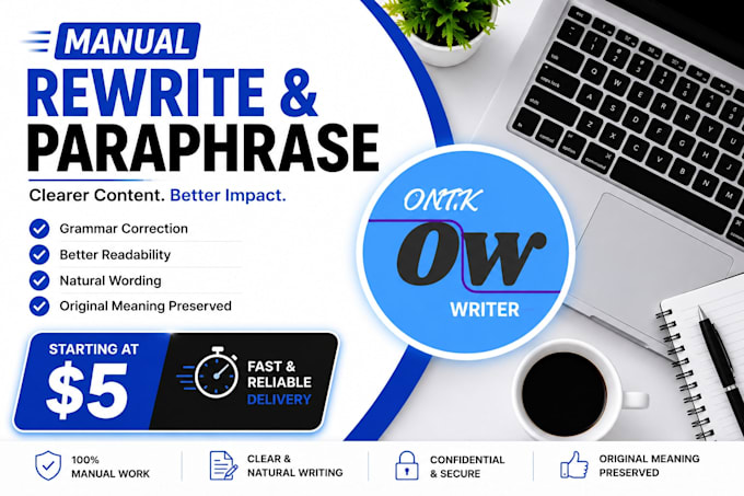 manually rewrite and paraphrase your content professionally