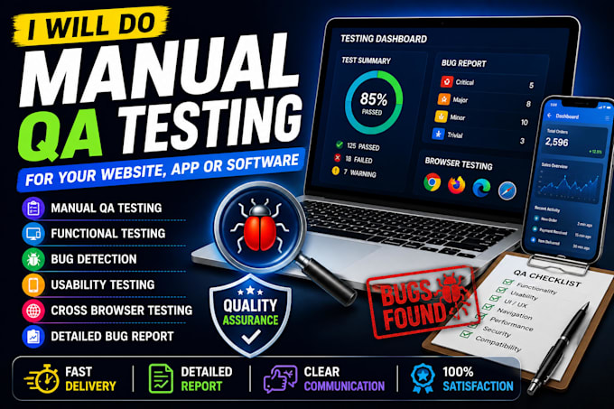 do manual QA testing for your website app or software