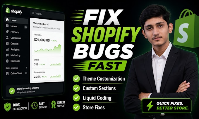 fix shopify bugs, customize themes, and do shopify coding