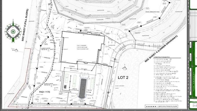 create professional site grading plan, drainage plan, and permit drawings
