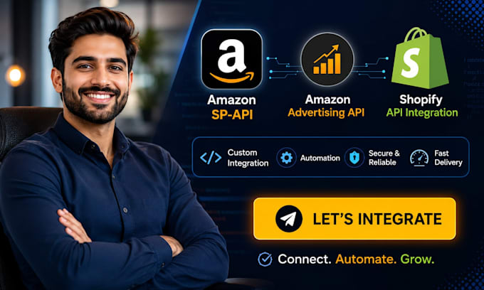 integrate amazon sp api, amazon ads api and shopify api