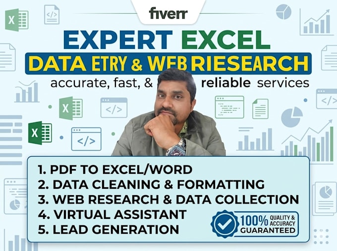 do expert excel data entry and web research