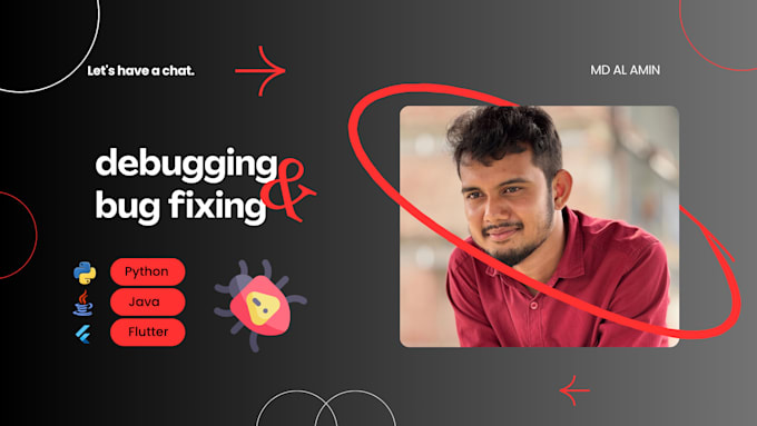 fix bugs and errors in your python, java, or flutter code