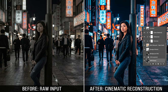 do realistic compositing and cinematic photo design