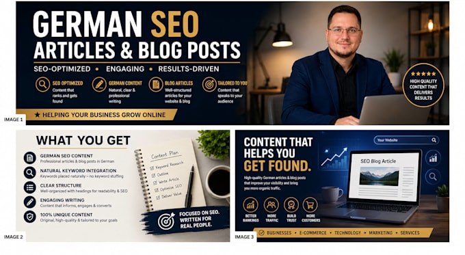 write SEO optimized german blog posts and articles