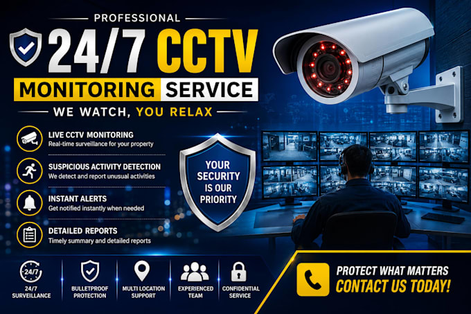 monitor your cctv cameras and provide real time surveillance