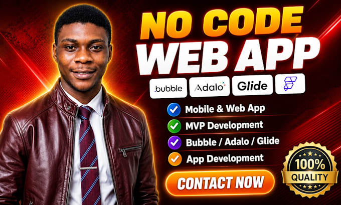 build a no code mobile app and web app using bubble, adalo, glide
