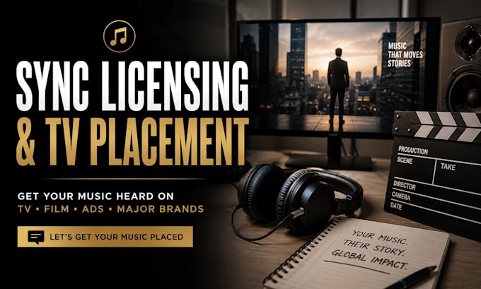 help prepare  your music for sync licensing in TV ads and film placements